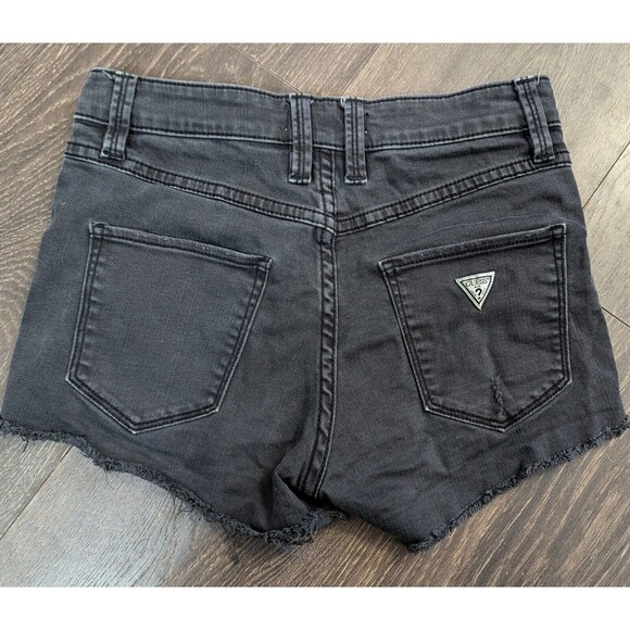 Guess Women's Jeans Shorts Black Size 25 High Rise Cut Offs - Picture 2 of 3
